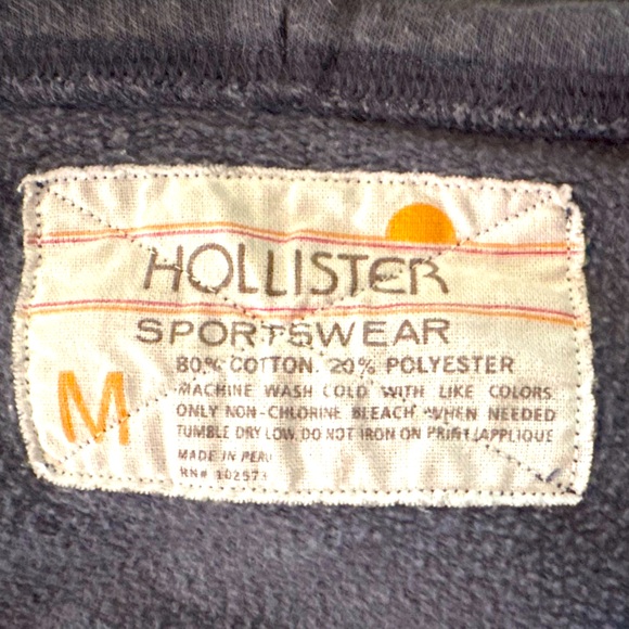 Hollister Zipper Blue Hoodie Medium - Picture 5 of 5